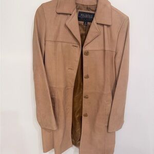 Wilsons Leather Camel Leather Trench Style Coat